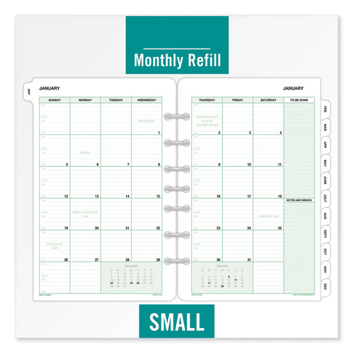 Monthly Classic Refill, 8 1/2 x 5 1/2, White/Green, 2020