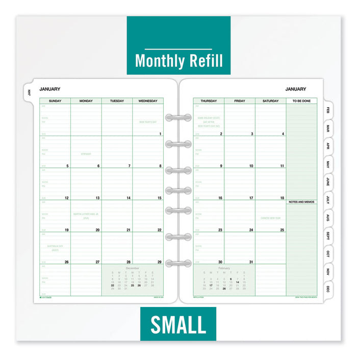 Monthly Classic Refill, 8 1/2 x 5 1/2, White/Green, 2020