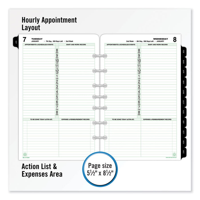 Dated One-Page-per-Day Organizer Refill, January-December, 8 1/2 x 5 1/2, 2020