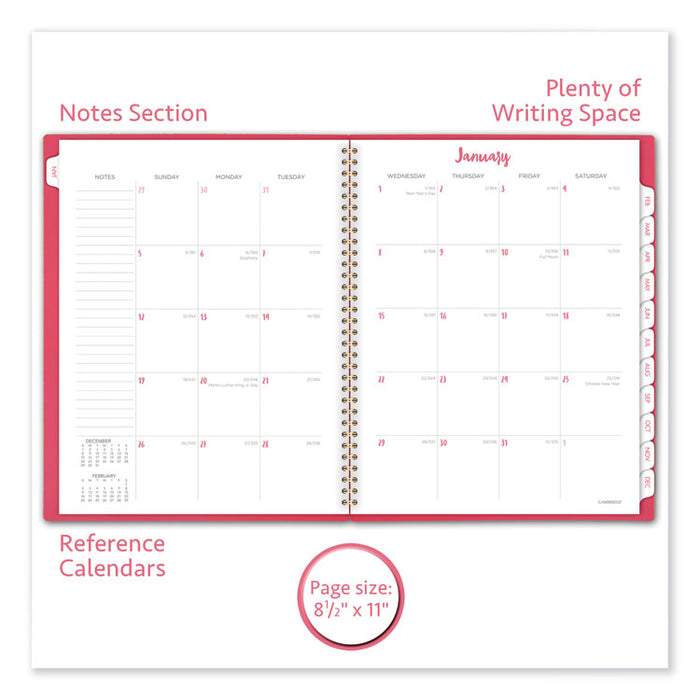 Aspire Weekly/Monthly Planner, 11 x 8 1/2, Coral, 2020
