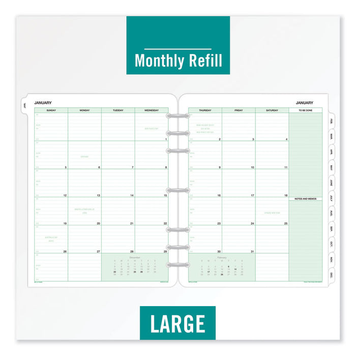 Monthly Classic Refill, 11 x 8 1/2, White/Green, 2020