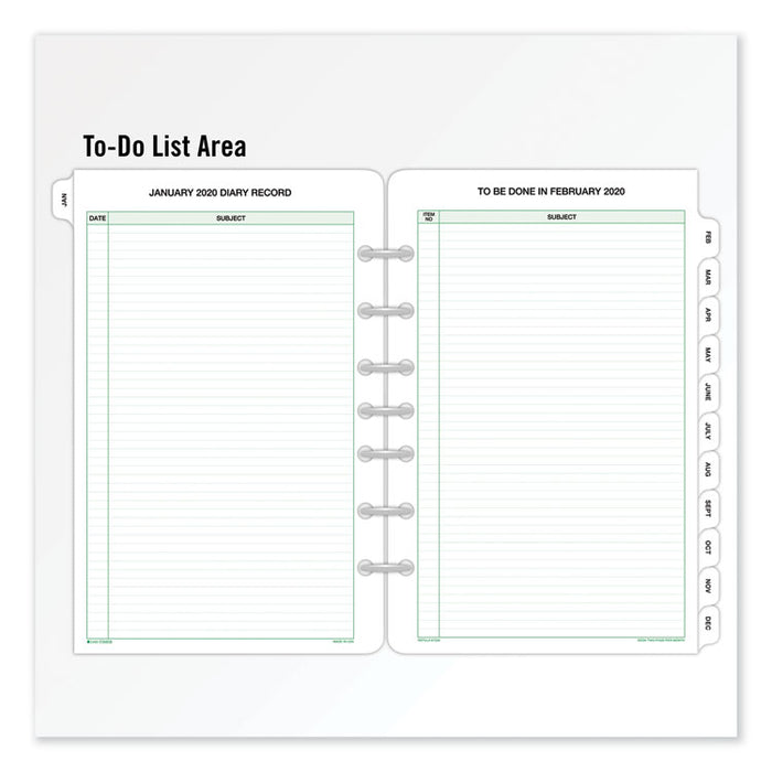 Monthly Classic Refill, 8 1/2 x 5 1/2, White/Green, 2020