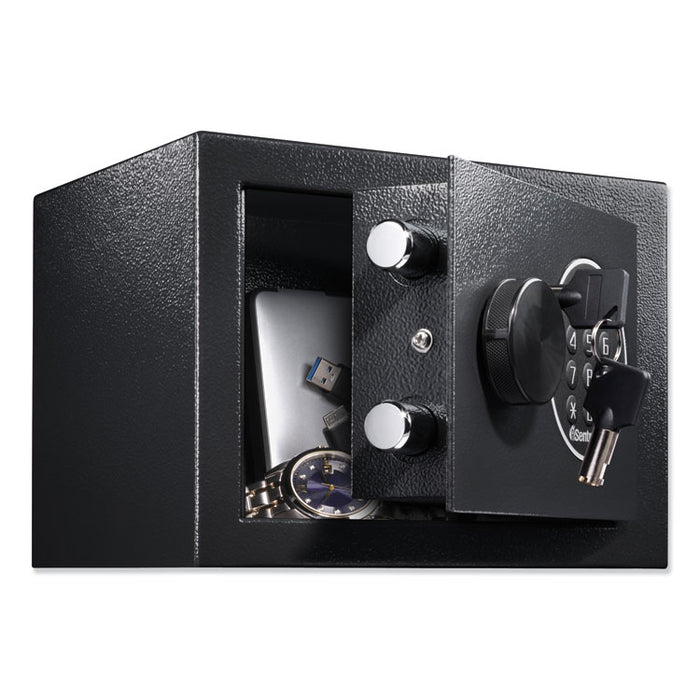 Electronic Security Safe, 0.14 cu ft, 9w x 6.6d x 6.6h, Black