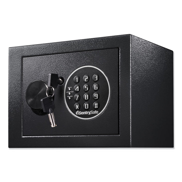 Electronic Security Safe, 0.14 cu ft, 9w x 6.6d x 6.6h, Black