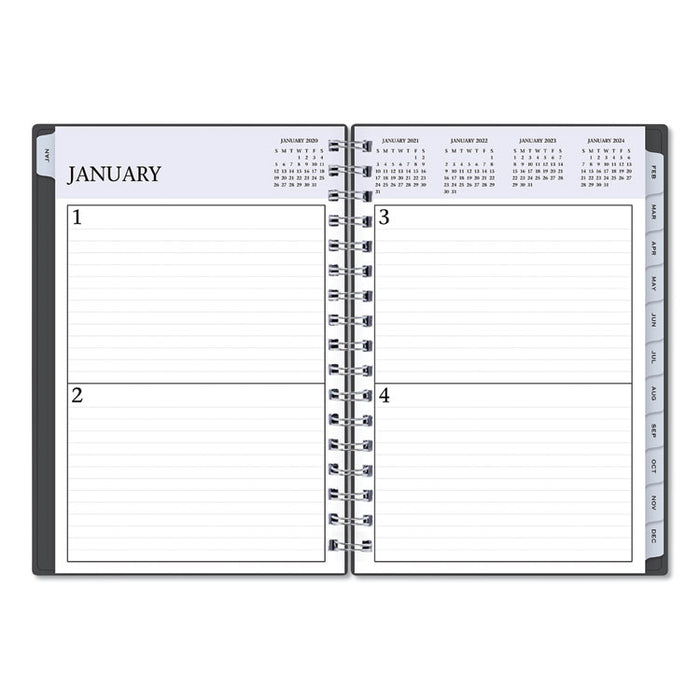 Passages Non-Dated Perpetual Daily Planner, 8 1/2 x 5 1/2, Black Cover,2020-2025