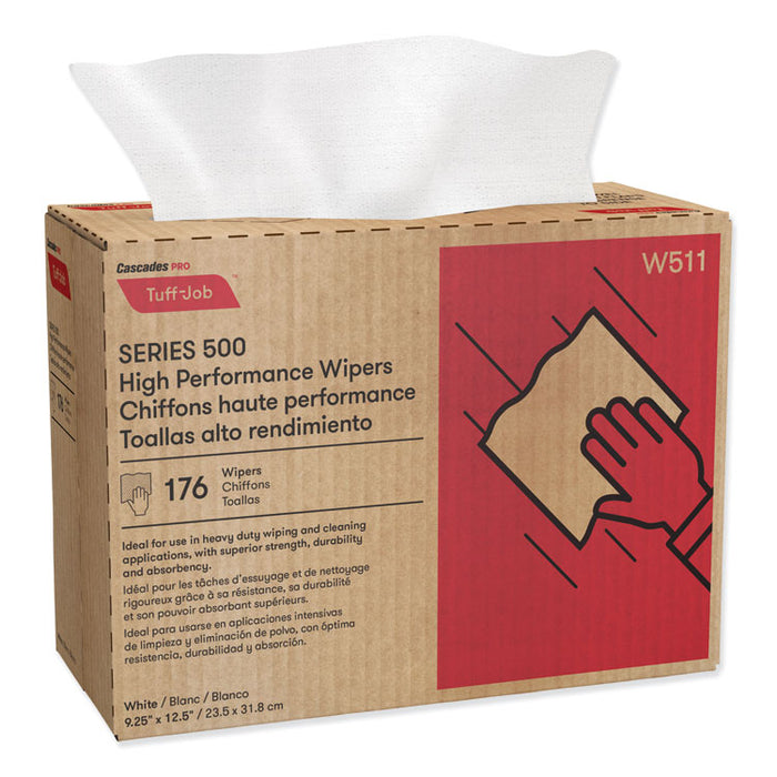 Tuff-Job S500 High Performance Wipers, 9 1/4 x 12 1/2, 176/Box, 10 Box/Carton