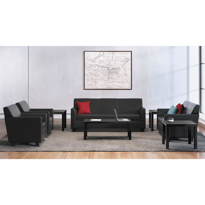 Circulate Reception Seating Club Chair, 33" x 28.75" x 32", Black Seat/Black Back, Black Base