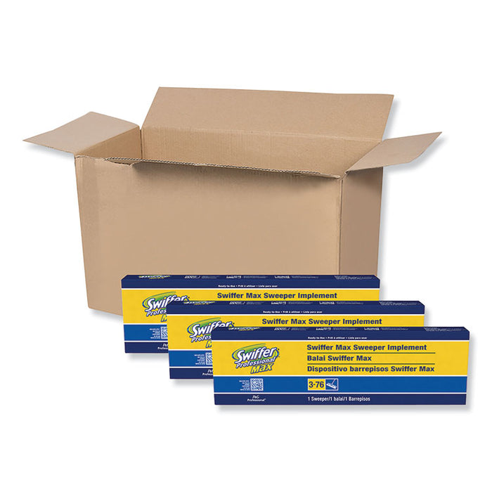 Sweeper Mop, 17 x 5 White Cloth Head, 46" Green/Silver Aluminum/Plastic Handle, 3/Carton