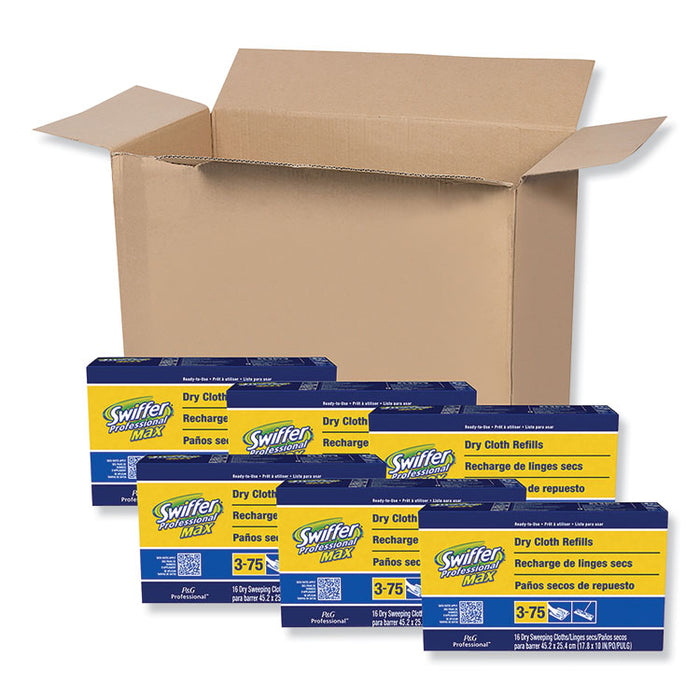 Max/XL Dry Refill Cloths, 17 7/8 x 10, White, 16/Box, 6 Boxes/Carton