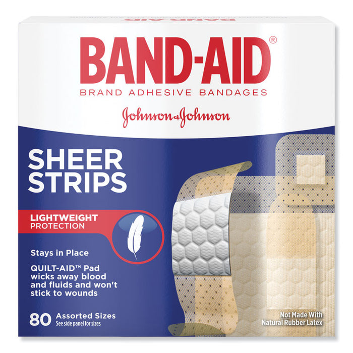 Tru-Stay Sheer Strips Adhesive Bandages, Assorted, 80/Box