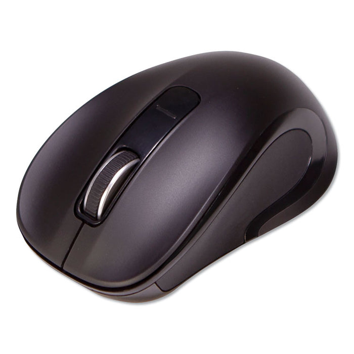 Mid-Size Wireless Optical Mouse with Micro USB, 2.4 GHz Frequency/32 ft Wireless Range, Right Hand Use, Black