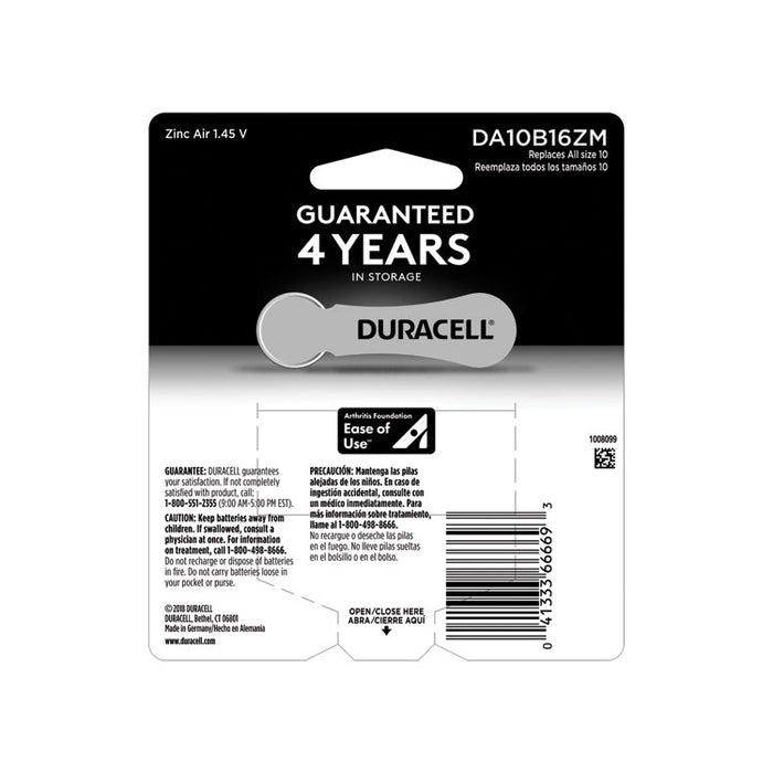 Hearing Aid Battery, #10, 16/Pack