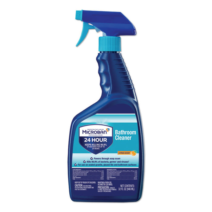 24-Hour Disinfectant Bathroom Cleaner, Citrus, 32 oz Spray Bottle, 6/Carton