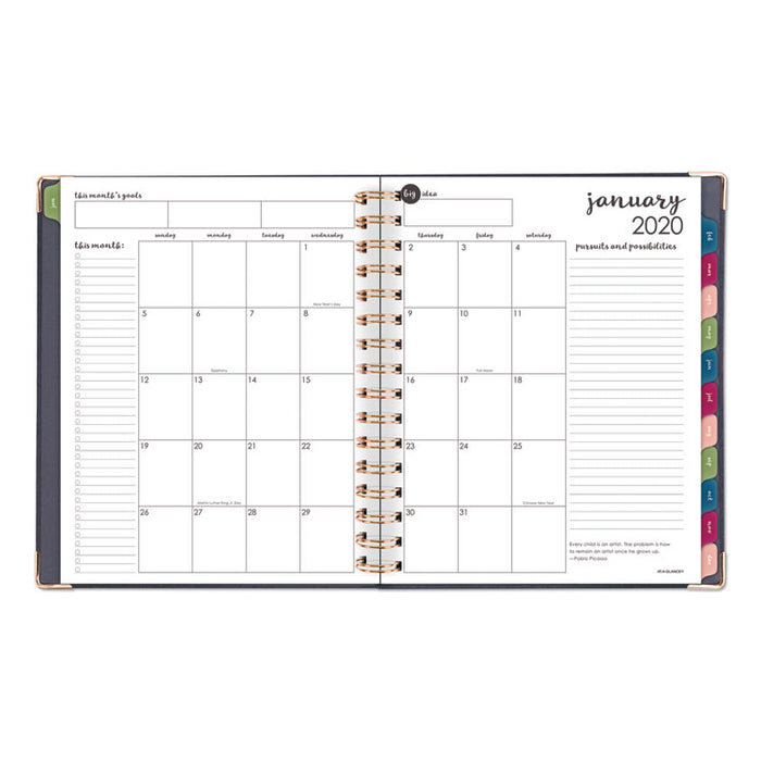 Harmony Weekly Monthly Hardcover Planners, 9 x 7, Navy, 2020