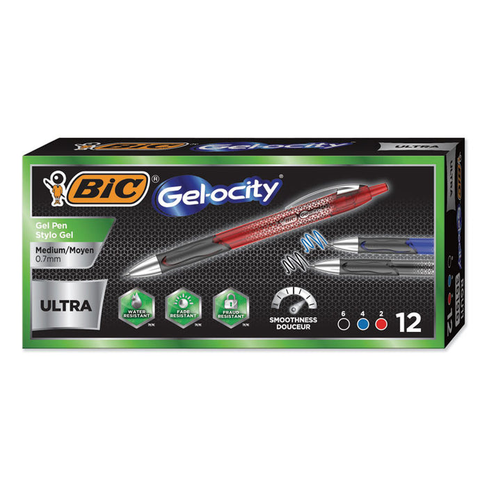 Gel-ocity Ultra Retractable Gel Pen, Medium 0.7mm, Assorted Ink/Barrel, Dozen