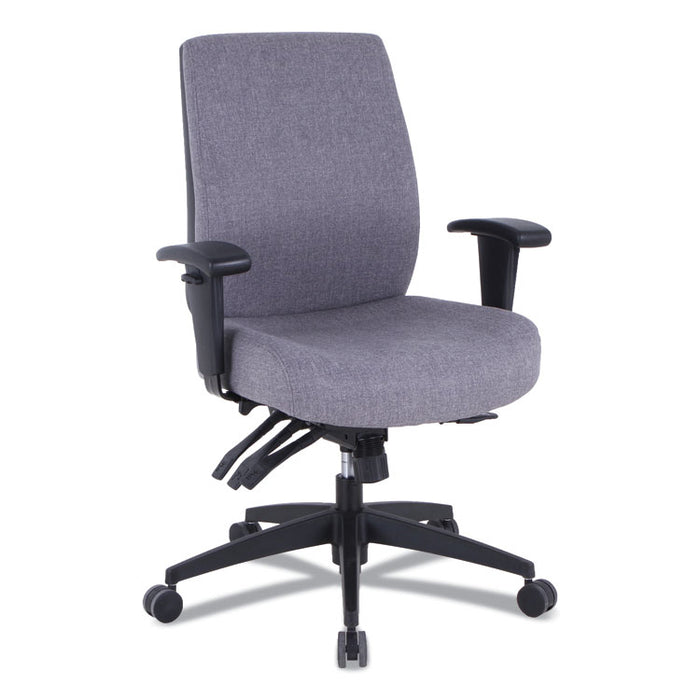 Alera Wrigley Series 24/7 High Performance Mid-Back Multifunction Task Chair, Supports Up to 275 lb, Gray, Black Base