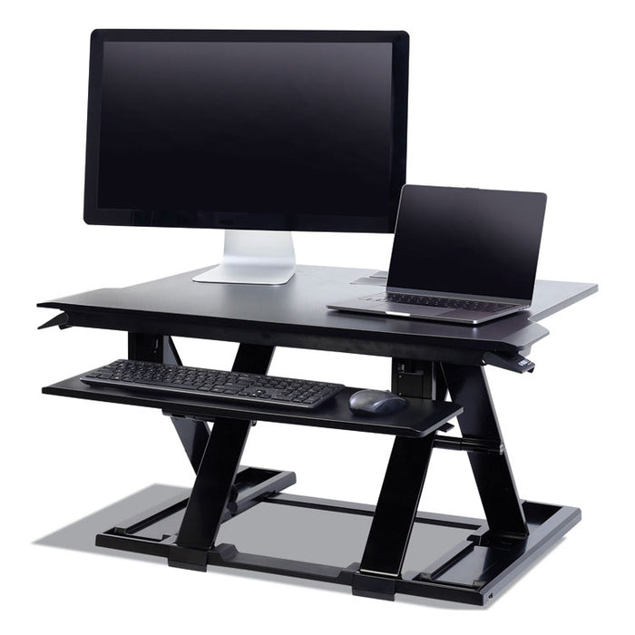 WorkFit TX Standing Desk Converter, 36.6w x 33d x 19h, Black