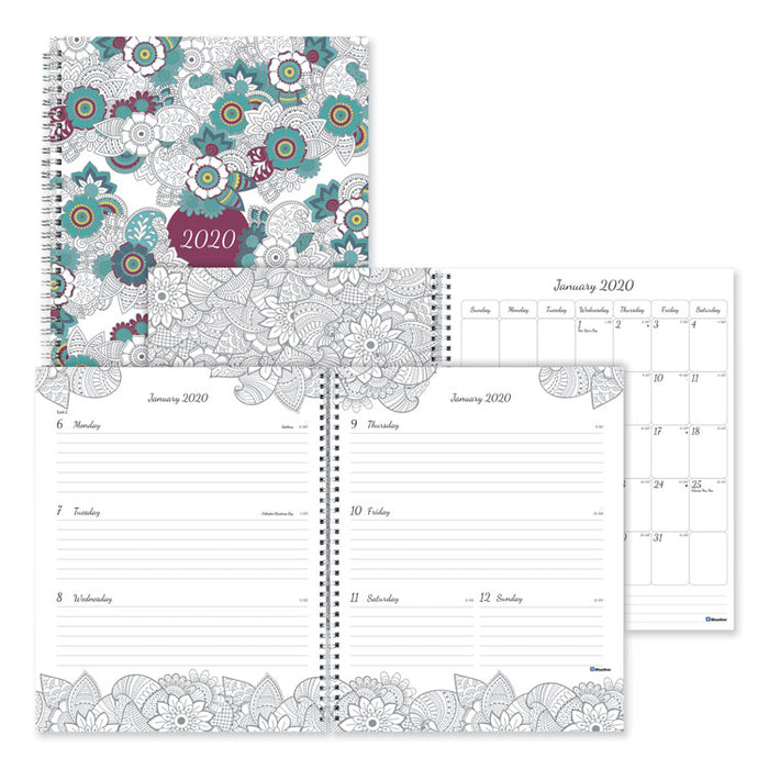 Doodleplan Weekly/Monthly Appointment Book, 11 x 8 1/2, Botanica, 2020