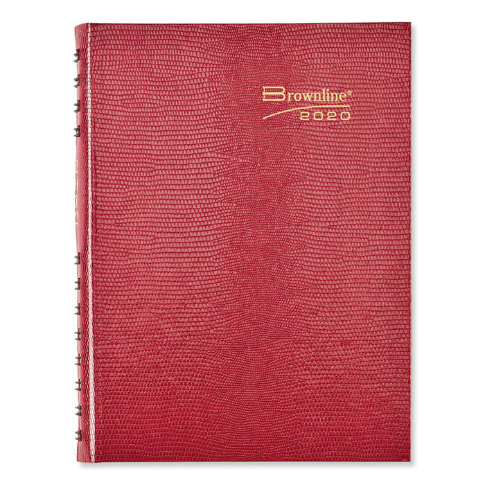 CoilPro Ruled Daily Planner, 8.25 x 5.75, Red Cover, 12-Month (Jan to Dec): 2023