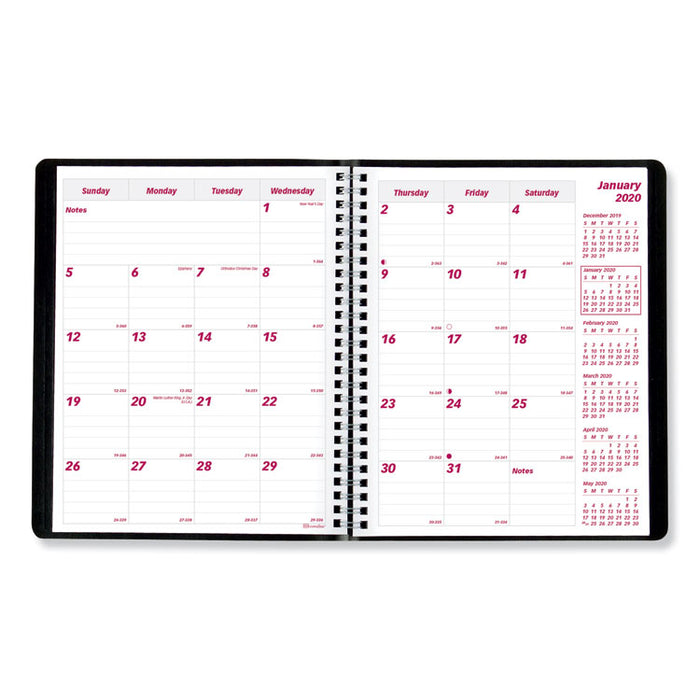 Essential Collection 14-Month Ruled Planner, 8 7/8 x 7 1/8, Black, 2020