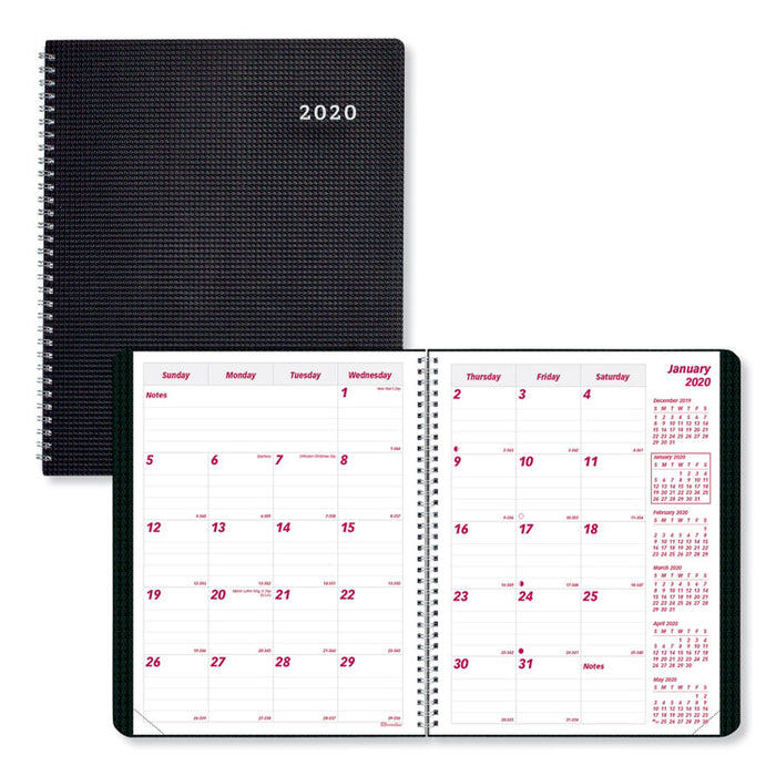 DuraFlex 14-Month Planner, 8 7/8 x 7 1/8, Black, 2020