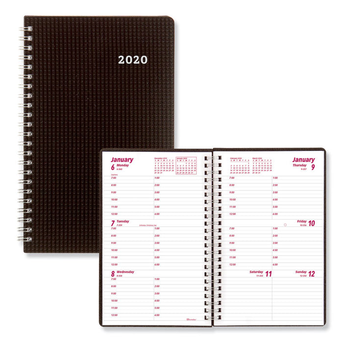DuraFlex Weekly Planner, 8 x 5, Black Cover, 12-Month (Jan to Dec): 2023