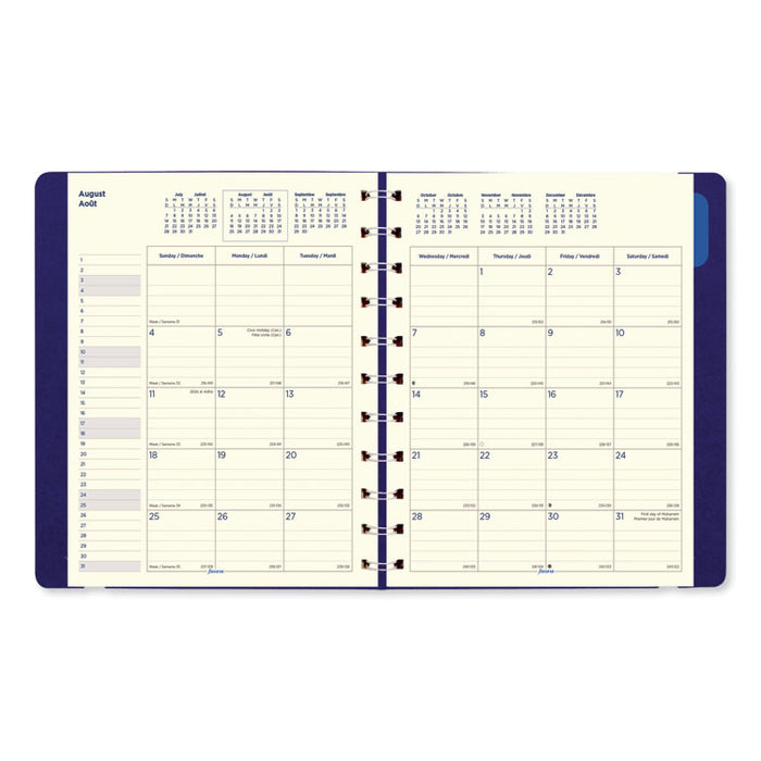 Monthly Planner, 10 3/4 x 8 1/2, Blue, 2019-2020