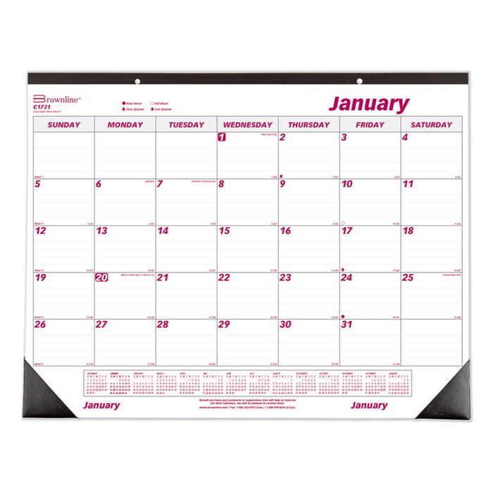 Monthly Deskpad Calendar, Chipboard, 22 x 17, 2020