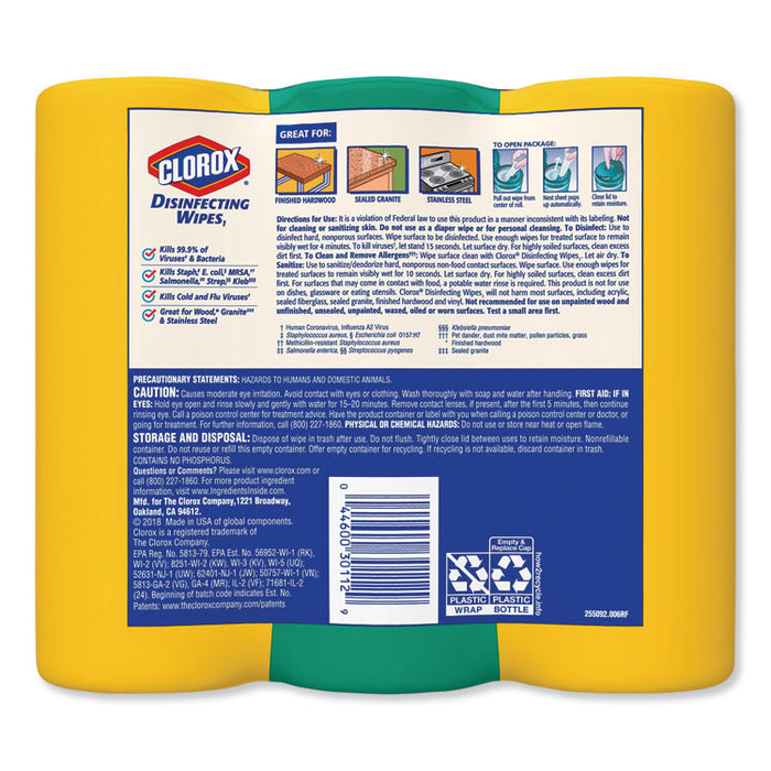 Disinfecting Wipes, 7x8, Fresh Scent/Citrus Blend, 35/Canister, 3/PK, 5 Packs/CT
