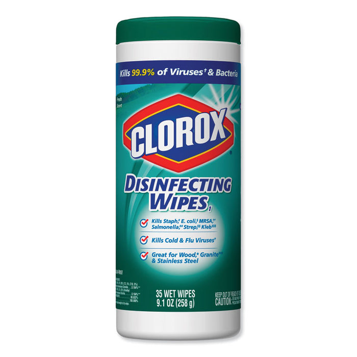 Disinfecting Wipes, 7 x 8, Fresh Scent, 35/Canister, 12/Carton