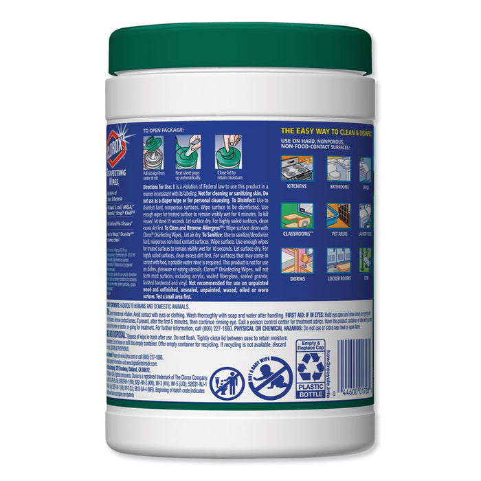 Disinfecting Wipes, White, 7 x 8, Fresh Scent, 105/Canister, 4 Canisters/Carton