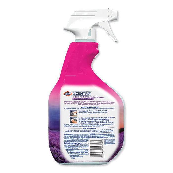 Scentiva Multi Surface Cleaner, Tuscan Lavender and Jasmine, 32 oz, 6/Carton