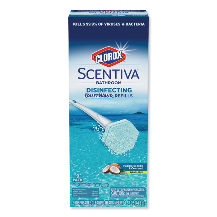 Scentiva Disinfecting ToiletWand Refills, 9/Carton