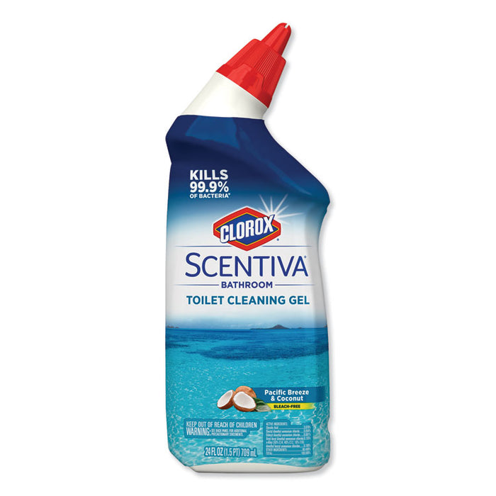 Scentiva Manual Toilet Bowl Cleaner, Pacific Breeze & Coconut, 24oz Bottle, 6/CT