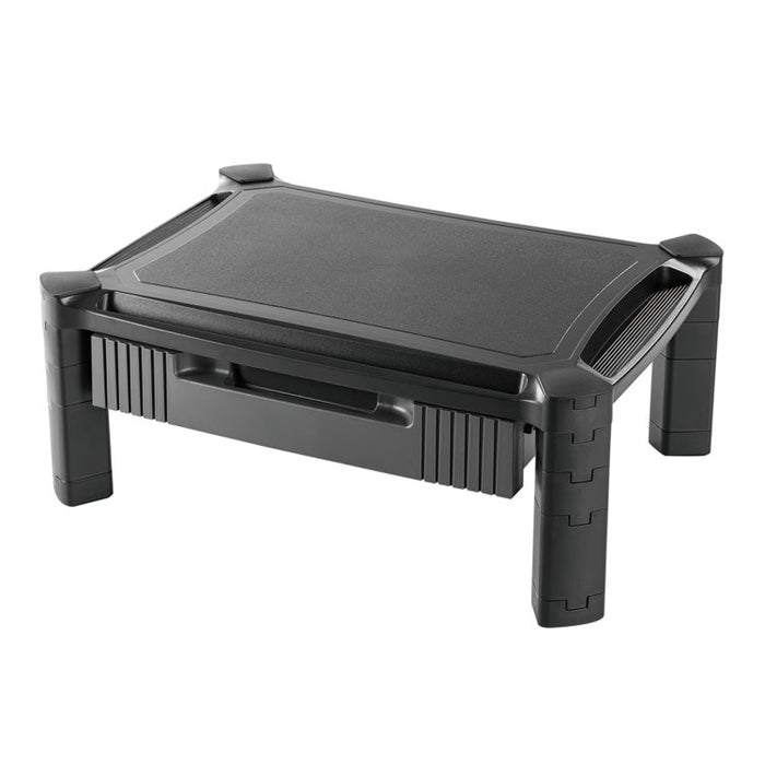 Large Monitor Stand with Cable Management and Drawer, 18 3/8" x 13 5/8" x 5"