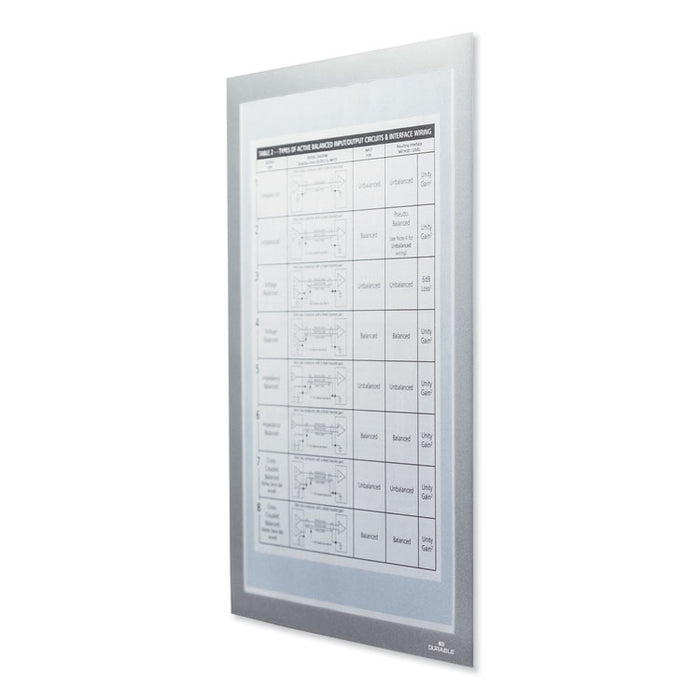DURAFRAME Magnetic Plus Sign Holder, 8.5 x 11, Silver Frame, 2/Pack