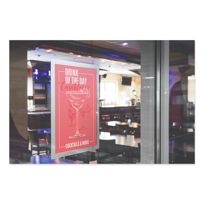 DURAFRAME SUN Sign Holder, 11 x 17, Silver Frame, 2/Pack