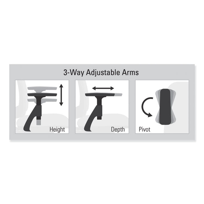 Lota Series Mesh Mid-Back Work Chair, Supports up to 250 lbs., Black Seat/Black Back, Black Base