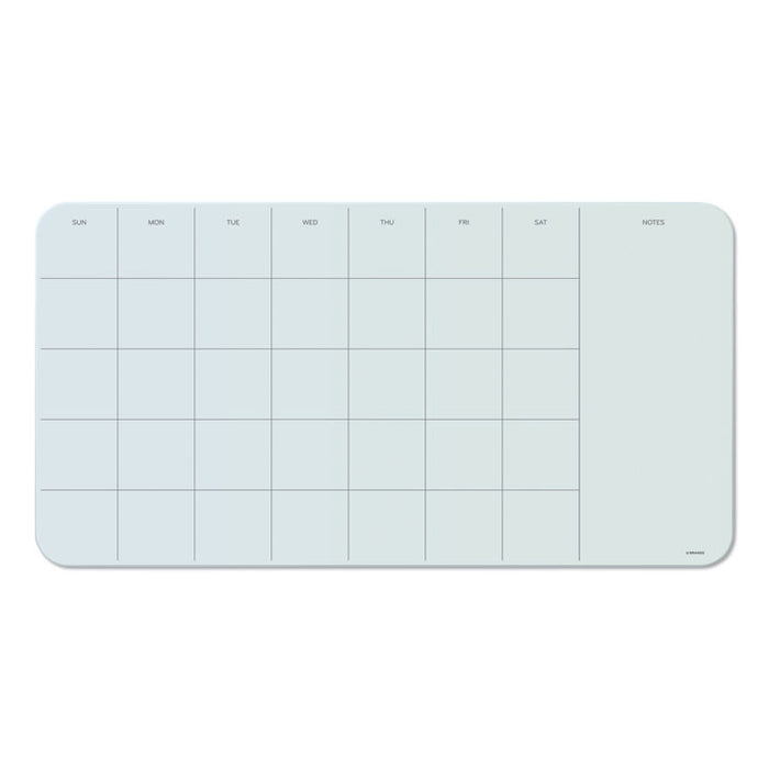 Cubicle Glass Dry Erase Undated Four Week Calendar Board, 23 x 12, White