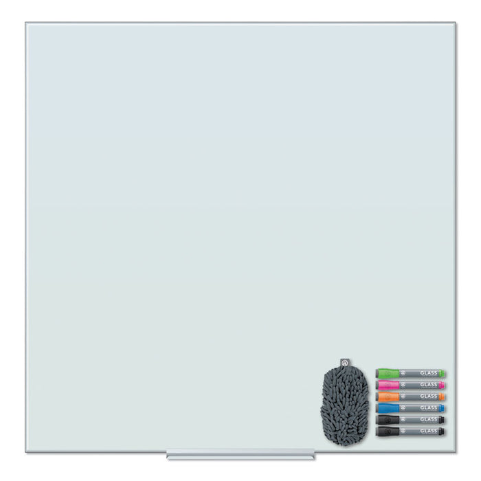 Floating Glass Dry Erase Board, 36 x 36, White