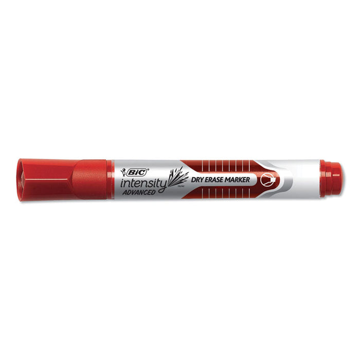 Intensity Advanced Dry Erase Marker, Tank-Style, Broad Chisel Tip, Red, Dozen