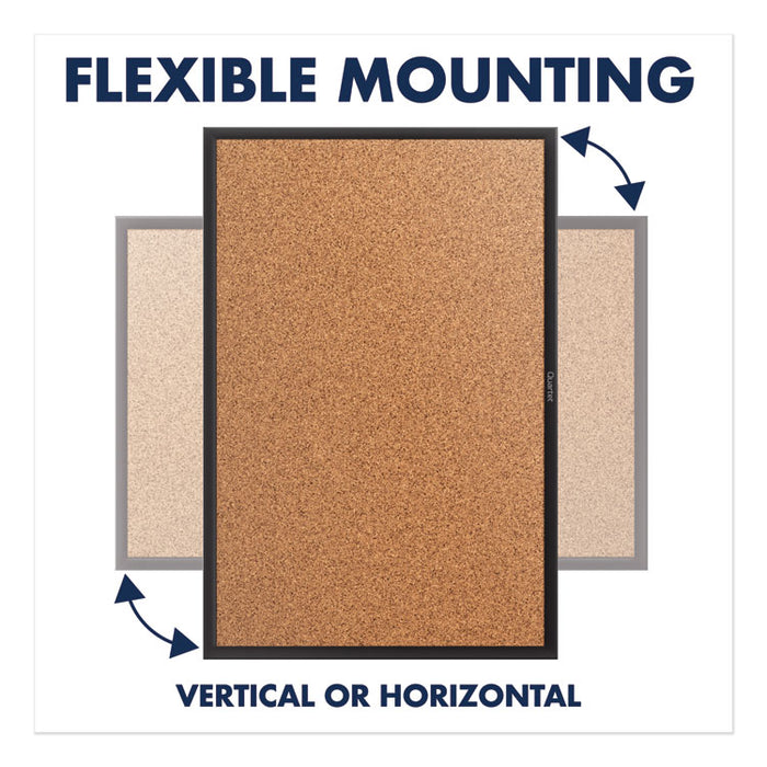 Classic Series Cork Bulletin Board, 60x36, Black Aluminum Frame