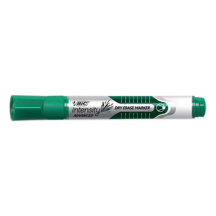 Intensity Advanced Dry Erase Marker, Tank-Style, Broad Chisel Tip, Green, Dozen