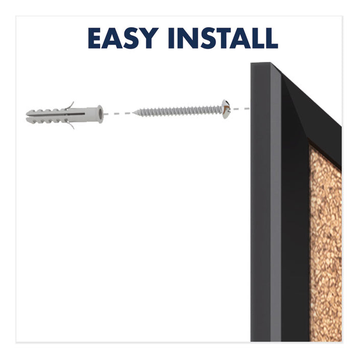 Classic Series Cork Bulletin Board, 60x36, Black Aluminum Frame