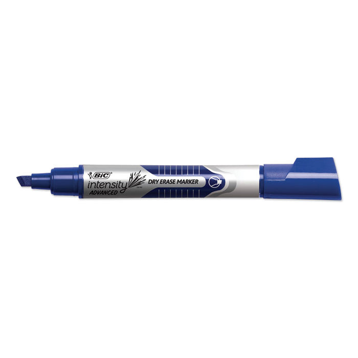 Intensity Tank-Style Advanced Dry Erase Marker, Broad Chisel Tip, Blue, Dozen