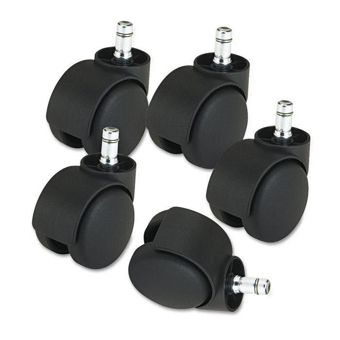Deluxe Futura Casters, Nylon, B and K Stems, 120 lbs/Caster, 5/Set