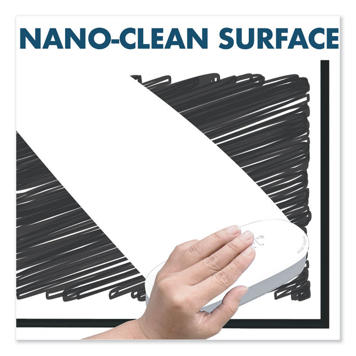 Fusion Nano-Clean Magnetic Whiteboard, 96 x 48, Black Frame