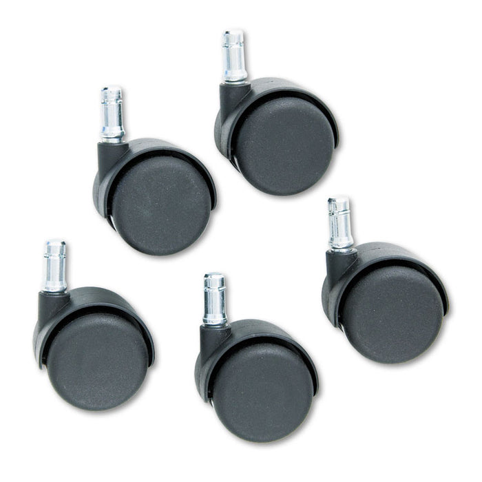 Safety Casters, Standard Neck, Nylon, B Stem, 110 lbs/Caster, 5/Set