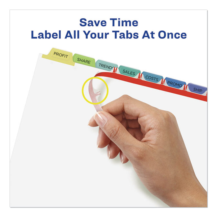 Print and Apply Index Maker Clear Label Dividers, 8 Color Tabs, Letter, 25 Sets