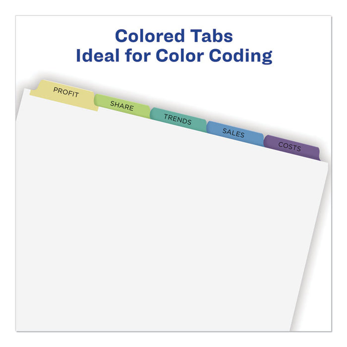 Print and Apply Index Maker Clear Label Dividers, 5 Color Tabs, Letter, 25 Sets